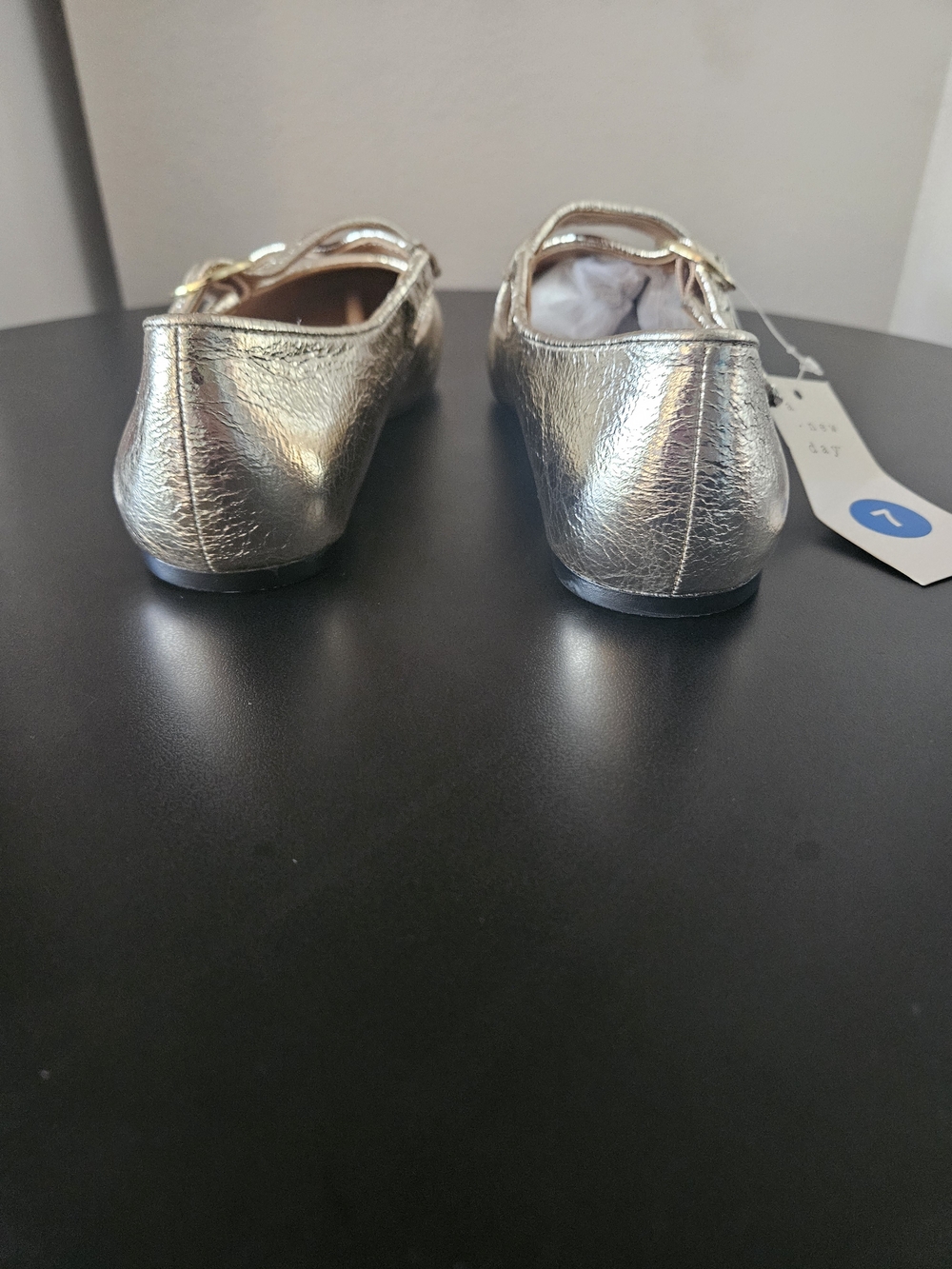 ✨ NWT A New Day Tasmin Metallic Gold Crisscross Mary Jane Flats ✨ Womans Size 7 - Picture 14 of 16